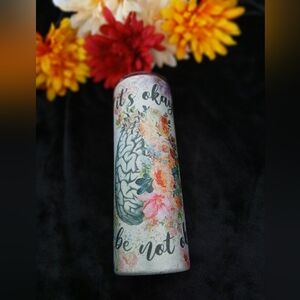 Floral Brain Design Tumbler